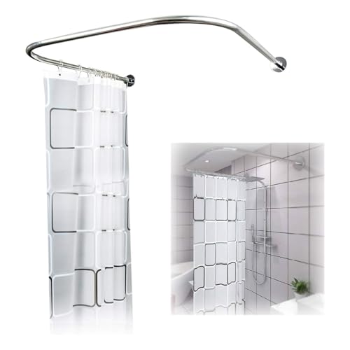 Barre de rideau de douche en U en acier inoxydable pour créer une cabine d'essayage élégante