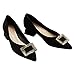 C.PARAVANO Pumps Damen I Pumps Schwarz I Absatz Schuhe Damen I Pumps mit Blockabsätze I Niedrige Pumps I Blockabsatz Pumps I Absatzpumps I Pumps mit Kristallschnalle(GRÖSSE 38, SCHWARZER KRISTALL)