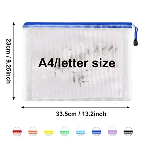 Image of EOOUT 56pcs Mesh Zipper Pouch Zipper Bag, Durable Pouches for Organization Puzzle Storage, Letter Size, A4 Size, for Office Supplies