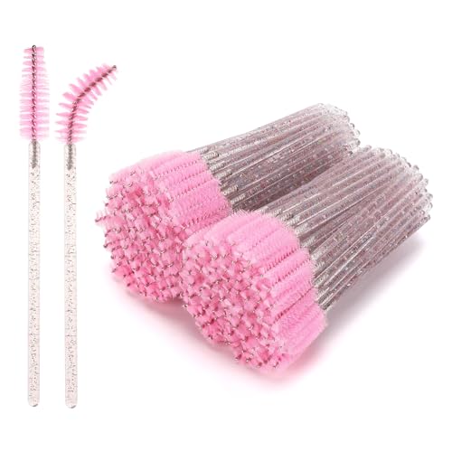 Baguettes pour mascara et extensions de cils - 200 goupillons roses précis