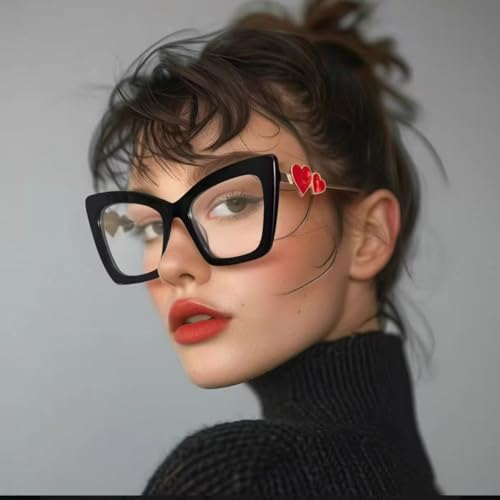 Lunettes œil de chat MUTYNE grand format avec détail cœur élégant - 2