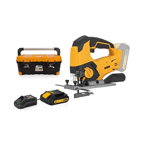 VITO 20V Akku Stichsäge mit Akku und Ladegerät HCS/HSS, PRO-Power 4-Wege Pendelsystem, 2,0Ah Akku, 45°Schnittwinkel, 0…