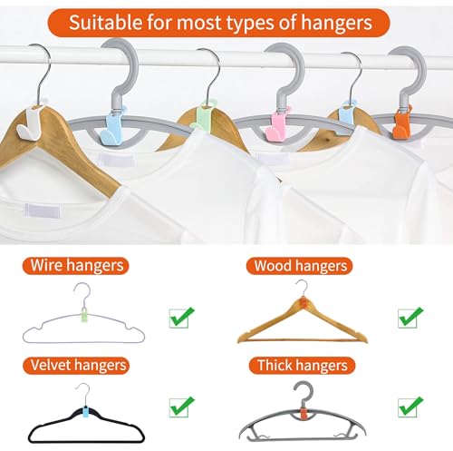 SHUOHONG 100 Stück Kleiderbügel Verbindungshaken, Kleiderbügel Platzsparend, Kleiderbügel Kunststoff, Hangers Clothes Organizer, Kleiderbügel Haken für Mehr Nutzbaren Platz Im Schrank (Rosa)