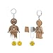 LEGO Minifigures Keychain Light - Gingerbread Man (KE182H), Bag charm with LED light, Extra-Large 3 Inch Tall Figure, Posable LED Key Light for Backpacks, Lanyards, and Keys