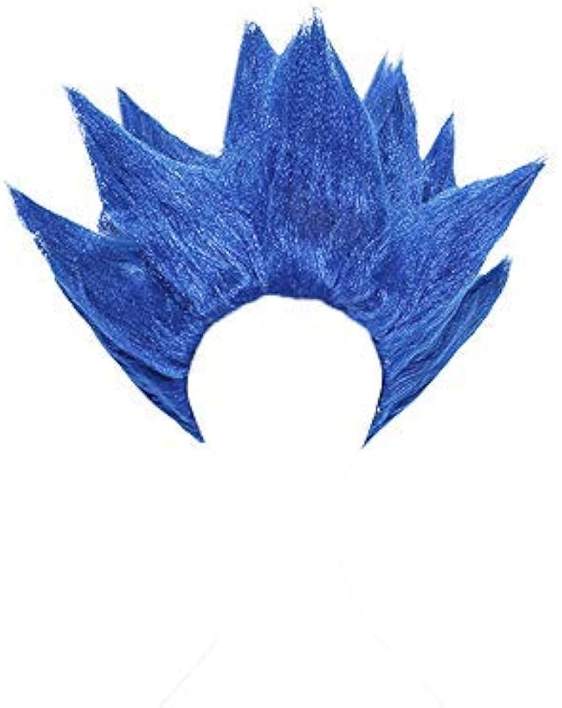 ドラゴンボール 孫悟空 スーパーサイヤ人 ブルー コスプレ ウィッグ Amazon.co.jp: Miccostumes 男性 サイヤ人 コスプレ ウィッグ