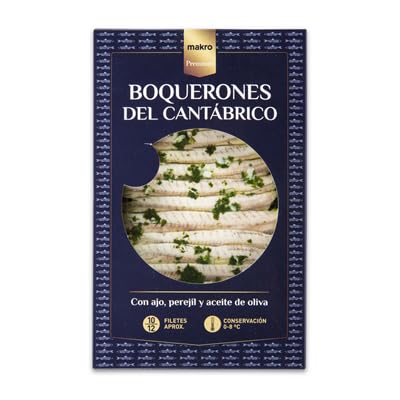 Boquerones del Cantábrico Chef – En Aceite de Oliva y Vinagre | Sabor Tradicional | Perfectos para Tapas (Refrigerado) (1 PAQUETE, Boquerón del Cantábrico en Aceite de Oliva 100g)