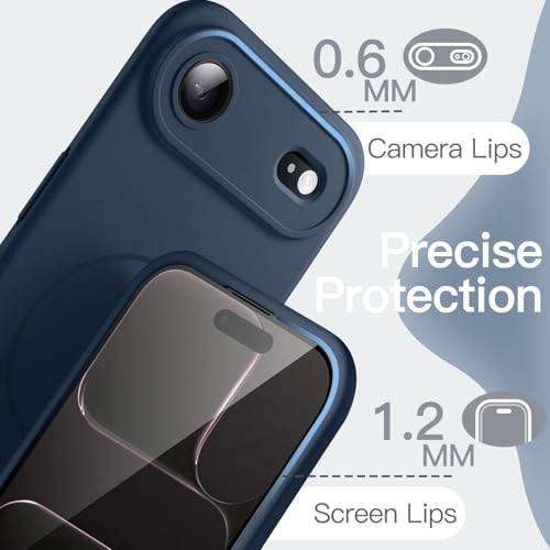 Image of JETech Magnetic Silicone Case for iPhone Air, Navy Blue