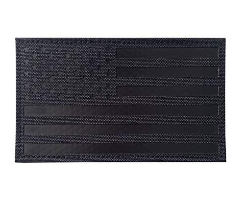 3x5 inch Large Infrared IR US USA American Flag Patch Tactical Vest Patch Hook-Fastener Backing (Black)
