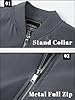 TACVASEN Bomber Jacket Mens Lightweight Summer Autumn Jacket Casual Sport Coat Baseball Jacket Windbreaker Grey 3XL #4