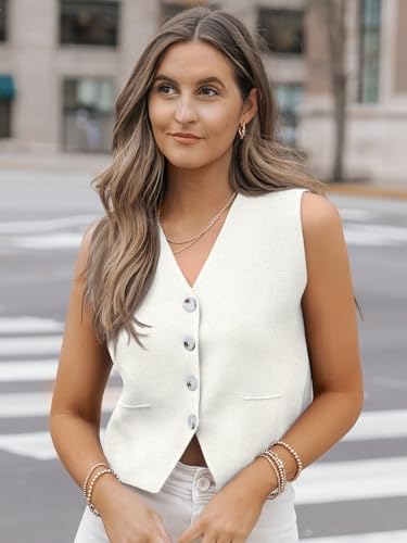 LILLUSORY Sweater Vest Women Dressy Button Up Sweater Tank Tops 2025 Knit Work Business Casual Outfits4