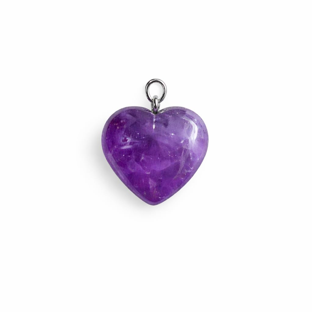 Natural Amethyst Heart Pendant|Purple Crystal Charm|Healing Stone | Perfect Valentine Gift-image-46