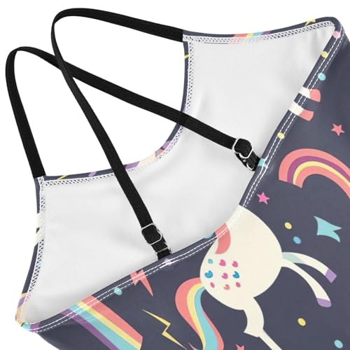 Cute Unicorns Purple Toddler Girls Bathing Suits, Summer Swimsuits Girls, Beach Swimwear4