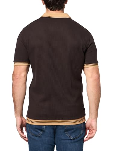 KARL LAGERFELD Men's Collared Knit Color Blocking Textured Polo2