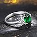 Women Ring Wedding Ring Set 5.5 9K White Gold Created Emerald Oval Solid Not Plated Fashion for Sister Graduation Jewelry