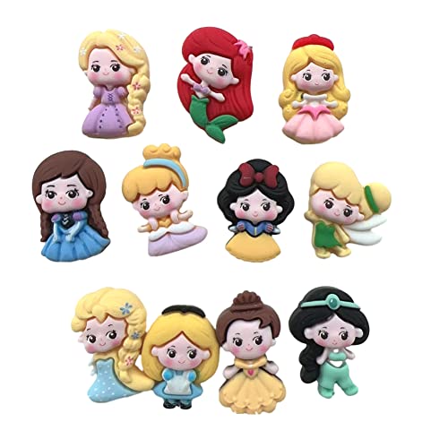 22Pcs Slime Charms Resin Kawaii Cartoon Princess Cute Set Assorted Princess Flatback Slime Beads for Scrapbooking Embellishments DIY Craft Making Ornament Hair Clip