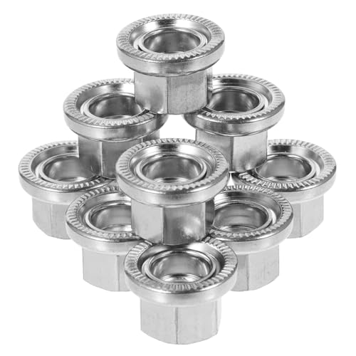 UTHCLO 10個 自転車用ハブ軸ナット フランジ付きホイールナット 耐久性ある均一締結 前輪後輪対応 マウンテンバイク 電動車両適用