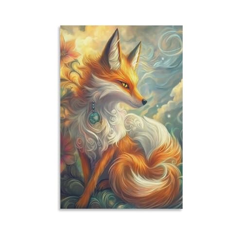 Impression sur toile renard de qualité supérieure salon 50x75