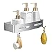 GERUIKE mensole Bagno mensola Doccia Cestino Bagno Scaffale da Bagno Doccia Portaoggetti a Muro per Doccia Mensola da Cucina Alluminio Spaziale Autoadesivo Nessuna Foratura Montaggio a Muro Argento
