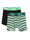 Puma Jungen Boys Basic Boxer Printed Stripe 2P Boxershorts, Mehrfarbig (Classic Green 704), (Herstellergröÿe. 176) (2Er Pack)