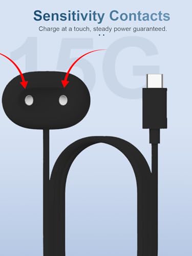 Base de carga magnética estable compatible con Google Pixel Watch 4 cable negro USB-C 5