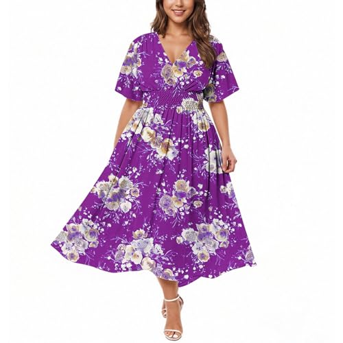 👗Caratteristiche Del Design: Materiale Traspirante Questo abito estivo da donna è realizzato in materiale leggero e traspirante. È traspirante e confortevole nella calda estate.questo abito da spiaggia estivo è progettato con una scollatura a V, questo design non solo mette in mostra il décolleté delle donne, ma aggiunge anche un tocco di eleganza e sensualità a chi lo indossa.