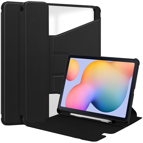 Étui portefeuille Galaxy Tab S6 Lite 2024 2022 rotatif 360 noir