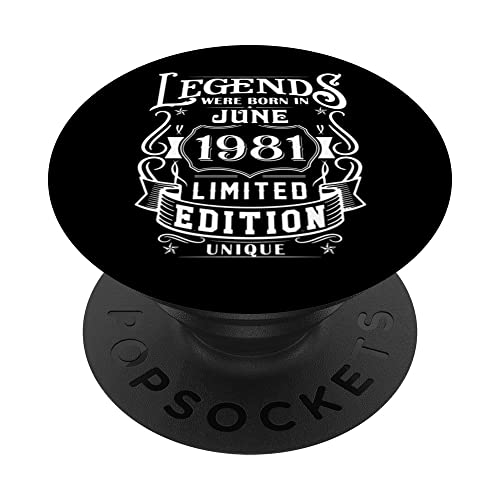 Cumpleaños Junio 1981 Edición Limitada Regalo Legend June PopSockets PopGrip Intercambiable
