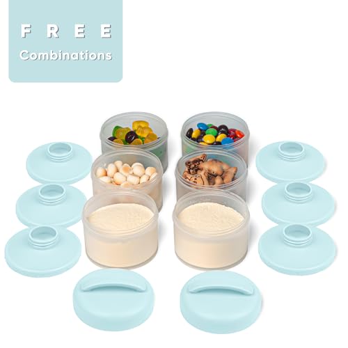 Image of Termichy Stackable Formula Dispenser Portable Milk Powder Container, 2 Pack, Light Blue