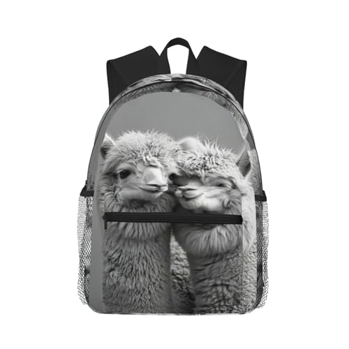 TietYaer I Love Alpacas - Mochila con estampado de alpacas para mujeres y hombres, mochila casual de gran capacidad, mochila de viaje para laptop, color negro, talla única, Negro, talla única