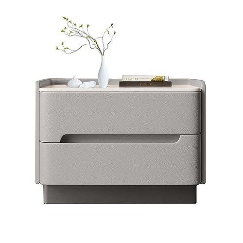 YSUEFIJO Mesita de Noche Moderna, Mesillas de Noche con Dos Cajones, Mesa Auxiliar de Madera, Aparador Auxiliar Cama, Mueble de Interior, para Pasillo,Sala de Estar, Dormitorio