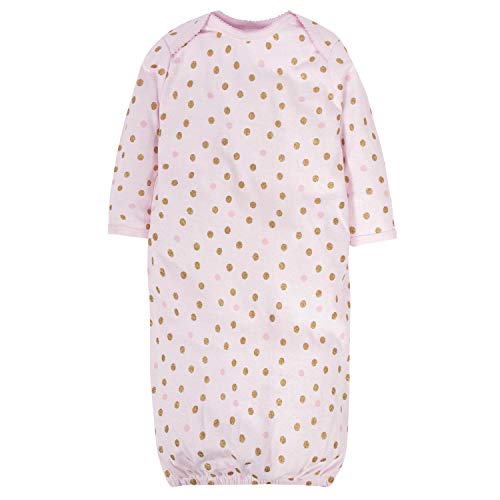 Image of Gerber Baby Girls 4-Pack Sleeper Gown - Soft Cotton Newborn Nightgowns, Elastic Hem Sleepwear Set for Infant Girls