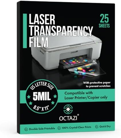Laser OHP Transparency Film Sheets 8.5 × 11 Inch; 5 Mil – Clear P...