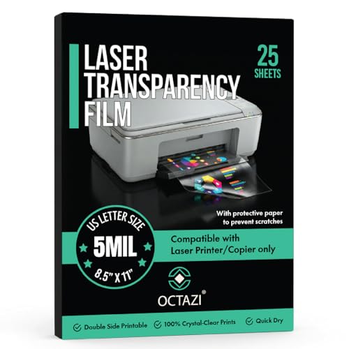Laser OHP Transparency Film Sheets 8.5 × 11 Inch; 5 Mil – Clear PET...