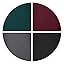 4-heather Black/Dark Grey/Wine/Dark Green