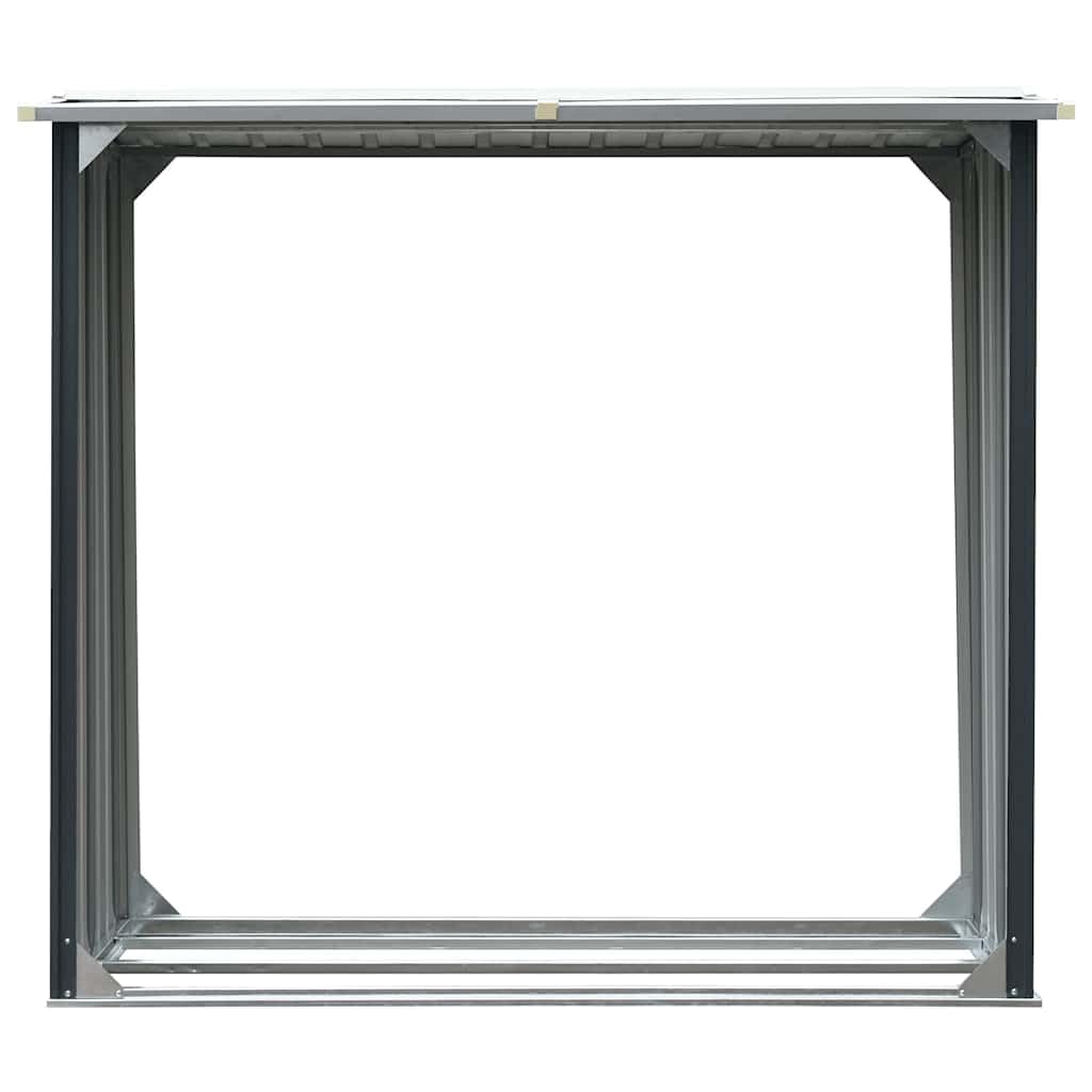 vidaXL Caseta de Jardín para Leña Acero Galvanizado Soporte Almacenaje Terraza Patio Estructuras Organizadores Duradera Resistente Gris 172x91x154cm