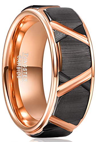 083基地 メンズ 指輪 リング マッド質感 8mm タングステン おしゃれ 日本サイズ ピンクゴールド 24号