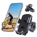 Bike Phone Mount Holder, Motorcycle Phone Mount for Scooter, Mountain, Dirt Bike, Stroller and Motorcycle, 360°Rotate Handlebar Phone Holder Compatible with iPhone & Android Smartphones from 4.7-7.2''
