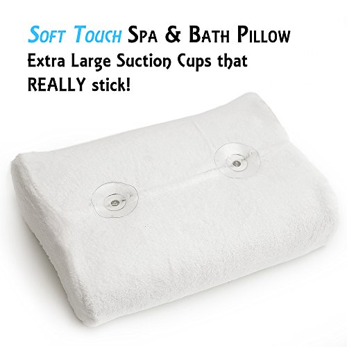 Indulgeme Super Soft Non Slip Bath Pillow, Bonus Travel Case And Soft Removable Cover, Extra Large Suction Cups, Quick Drying Mesh, Bath Pillows For Tub, Neck And Back Support #TOP2