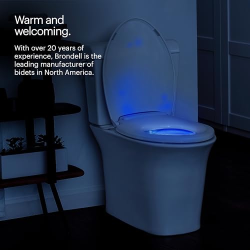 Image of Brondell L60-RW LumaWarm Heated Toilet Seat with Night Light, 3 Temperature Settings, Gentle Close Lid,Easy Installation,Built-In Controls,Round,White