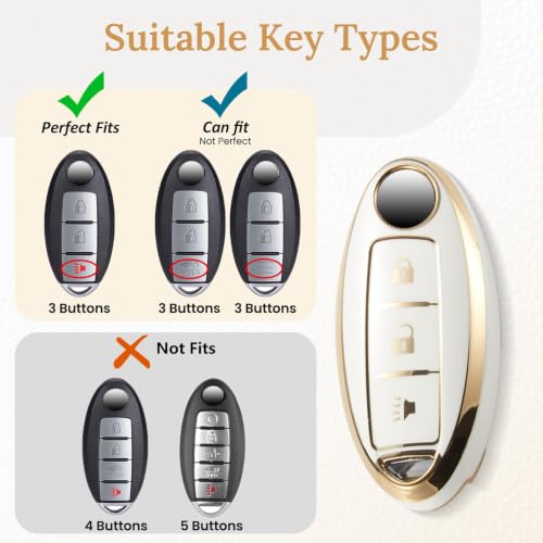 Image of Key Fob Cover for Nissan, Gold Polished Carabiner