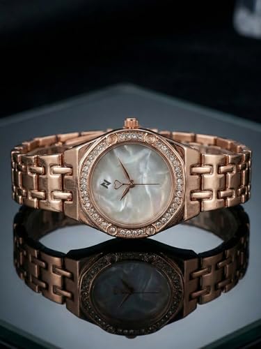 Image of AMERICANVIBER Rose Gold Women Watches | Girl Watch | Watch for Women | Diamond Studed | Premium Design | Trendy Fashionable | Under 499