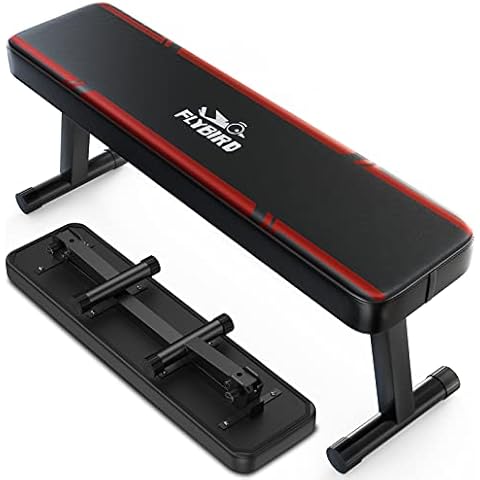 FLYBIRD Flat Weight Bench Foldable 1000 LBS Weight Capacity for Strength Training Bench Press, 45.3 Inches Long Workout Benches for Home Cover