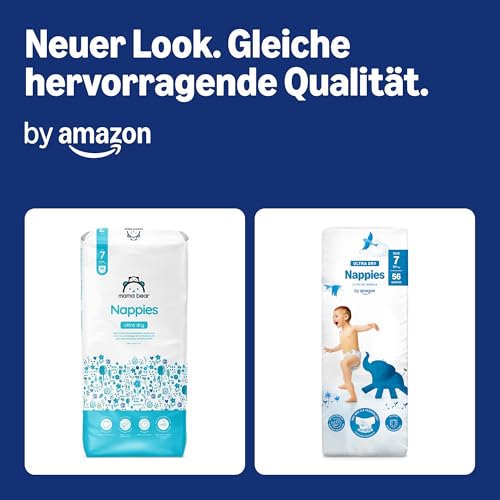 by Amazon Ultra Dry Windeln – Größe 7 (17 kg+) – 112 Windeln (2 Packungen à 56 Stück) (Früher Unter Der Marke Mama Bear, Identisches Produkt)