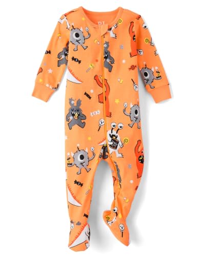 Image of The Children's Place Baby and Kids' Sibling Matching Halloween and Holiday Pajama Sets, Cotton