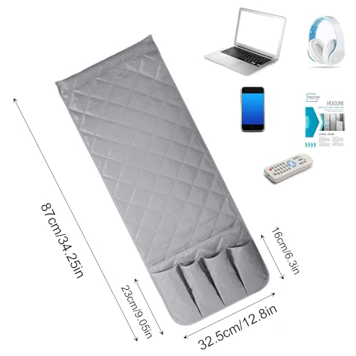 Omevett Sofa Remote Control Holder Armchair Caddy Non-Slip Bedside Sofa Caddy Hanging Soft Armrest Organiser Grey Arm Chair Tidy Organisers with 5 Pockets for Tablet Cellphone Magazines Book Glasses - Cosy Home Interiors Omevett Sofa Remote Control Holder Armchair Caddy Non-Slip Bedside Sofa Caddy Hanging Soft Armrest Organiser Grey Arm Chair Tidy Organisers with 5 Pockets for Tablet Cellphone Magazines Book Glasses - Image 2