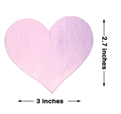 Ypser Womens 5 Pairs Heart Pink Laser Pasties Disposable Satin Nipple Covers Pasty Bra Petals Breast Covers #TOP2