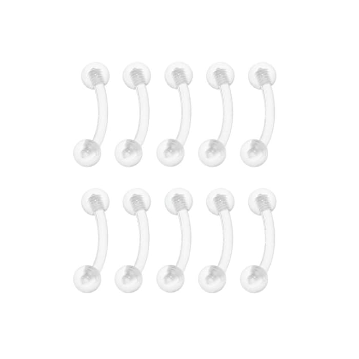 Buy Oasis Plus 10pcs 16G Clear Flexible Bioplast Retainer Eyebow Ring