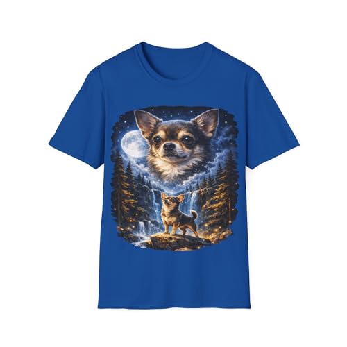 T-shirt chihuahua pour amoureux de chiens, bleu marine, taille XXL