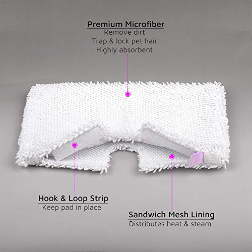 Image of Flammi Steam Mop Replacement Pads for Shark Steam Pocket Mop S3500 Series S3501 S3601 S3550 S3901 SE450 S3801CO S3601D S2901 S2902, 2 Pack