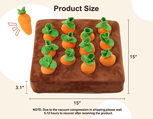 Interactive Dog Toyssqueak Carrot Snuffle Mat for Dogs Plush Puzzle Toys 2 in 1 Nonslip Nosework Feed Games for Pet Stress Relief with 12 Carrots  Cucciolini Doodles Interactive dog toyssqueak carrot snuffle mat for dogs plush puzzle toys 2 in 1 non slip nosework feed games for pet stress relief with 12 carrots   cucciolini doodles